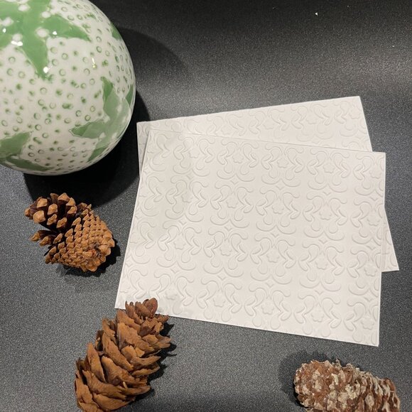 Snow Flowers Embossed Holiday Cards, White Holiday Cards Set, Handmade Elegant G - Picture 3 of 6